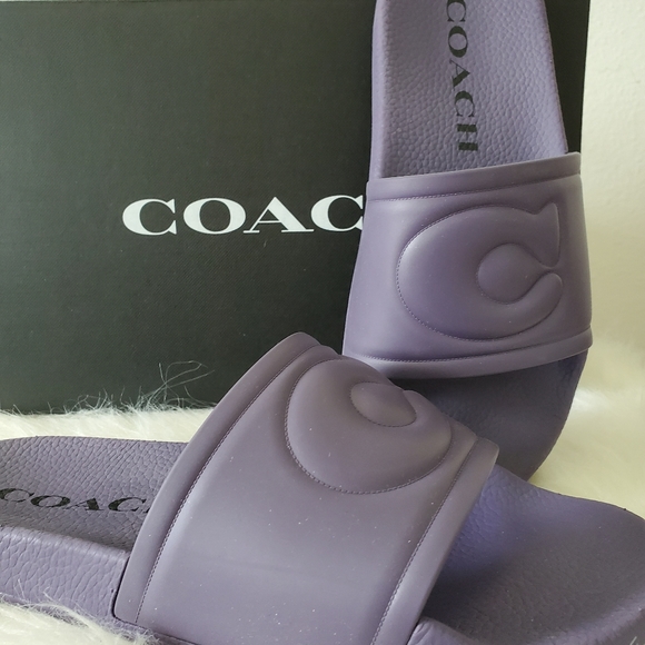 NWB Coach Slides slippers sandals 9 - Picture 2 of 5